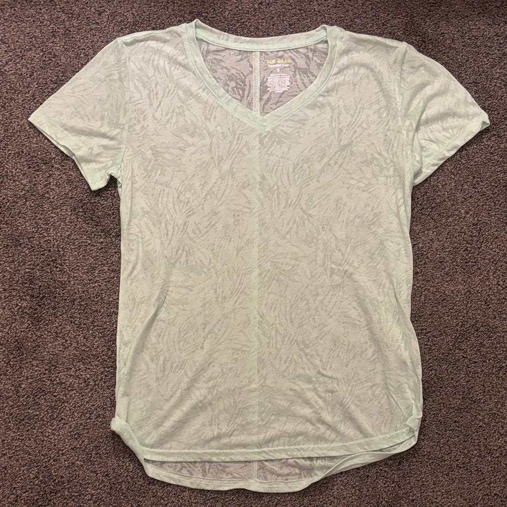 Women's Light Green V-Neck Top